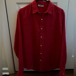 GRAND linen mens button down
